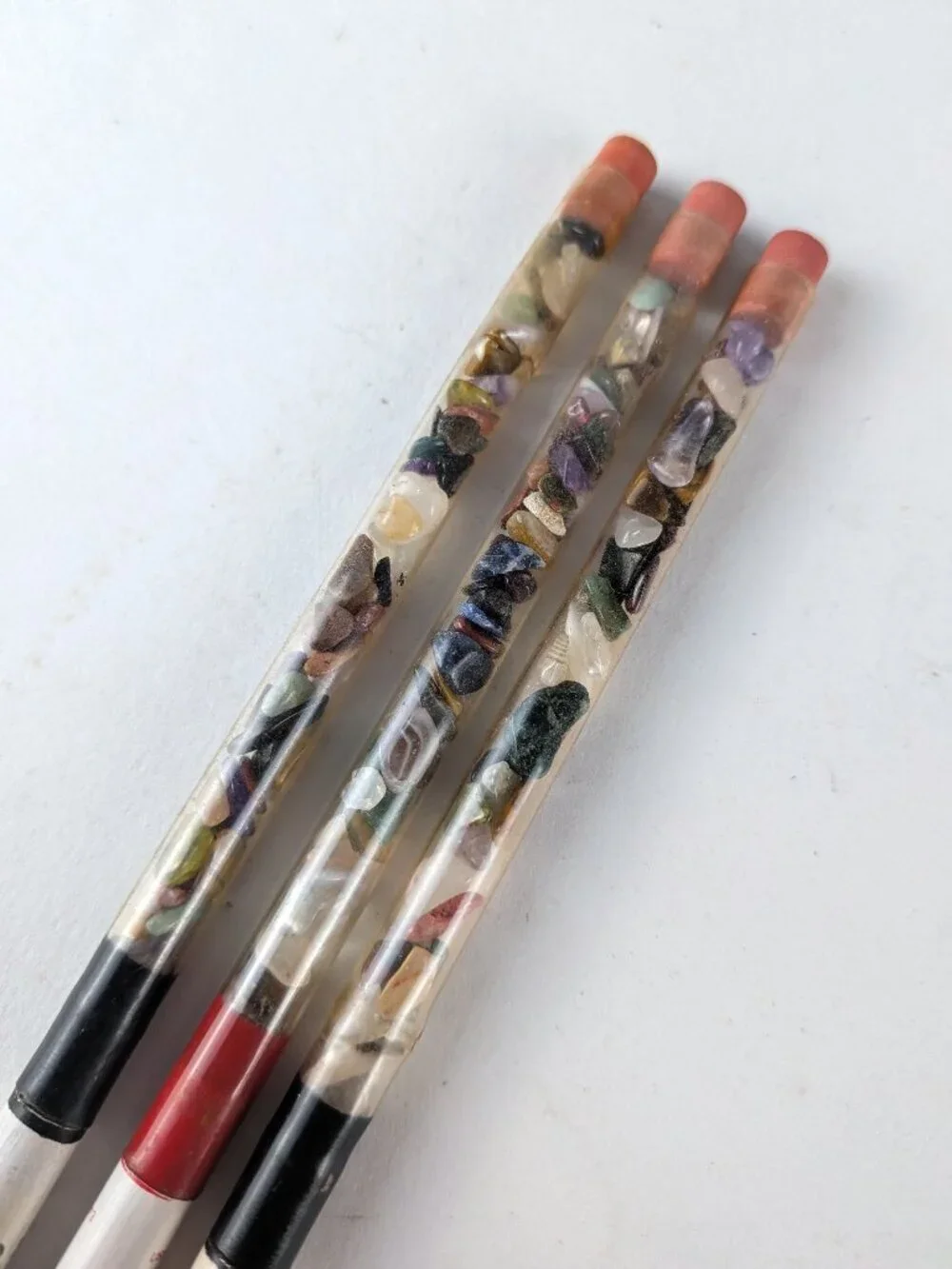 Vintage 90s Mini Rock Collection Souvenir Pencils Lot x3
